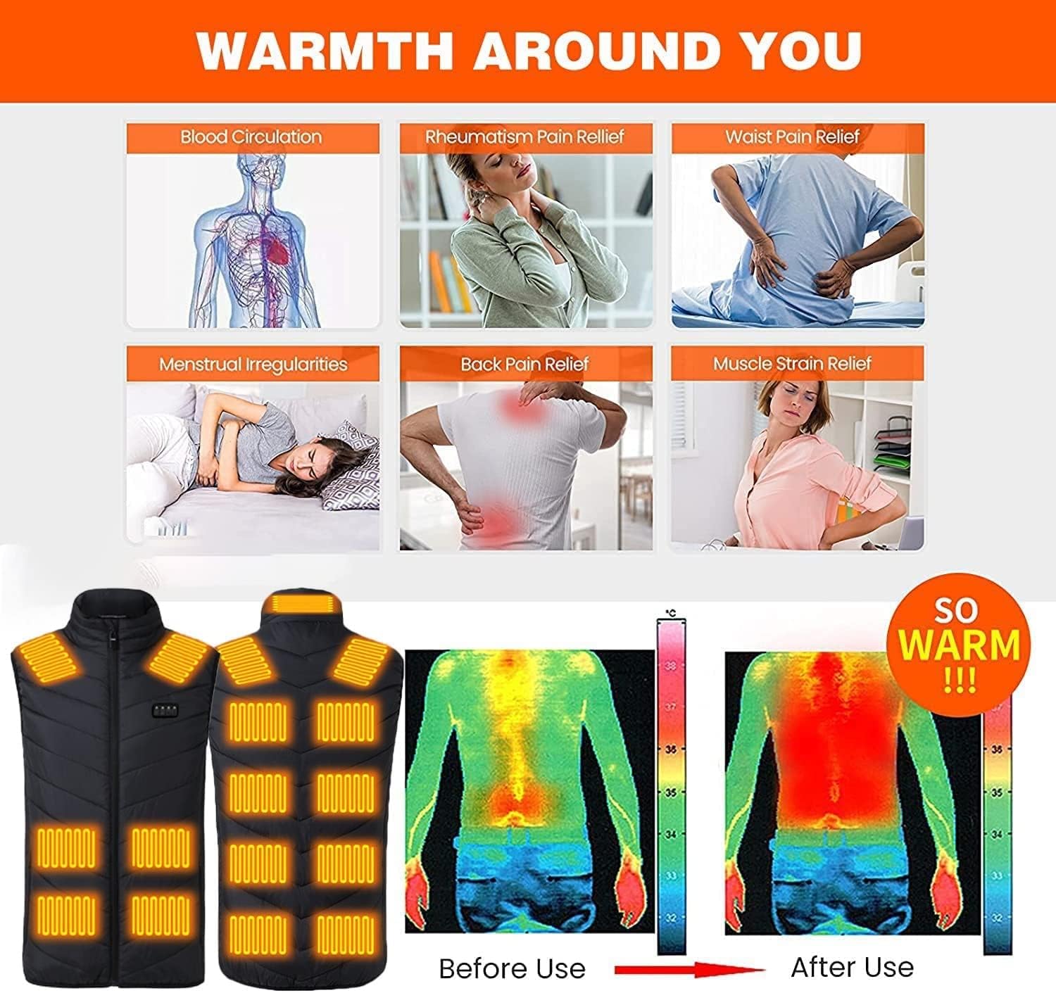 Unisex Warming Heated Vest