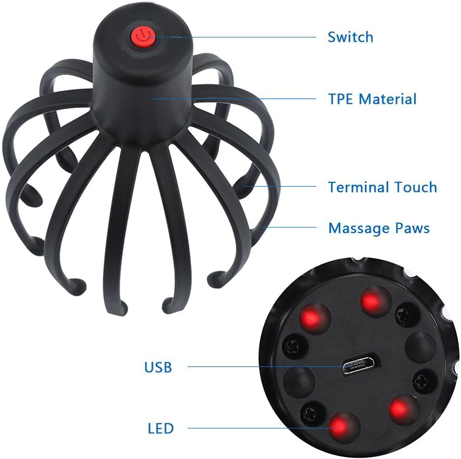 Head Massager Spider Hands-Free Electric