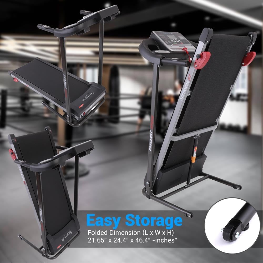 Folding Electric Treadmill with LCD Display & Bluetooth
